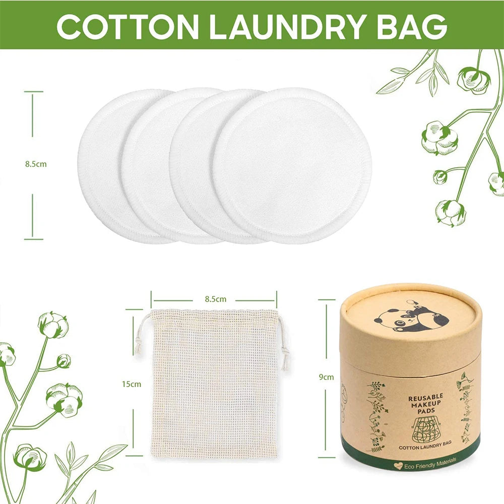 20-Pack Washable Makeup Remover Pads - Superior Absorbency & Softness