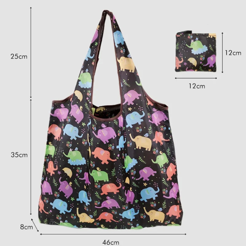 Foldable Reusable Bag (Washable Fabric) - Lightweight & Stylish