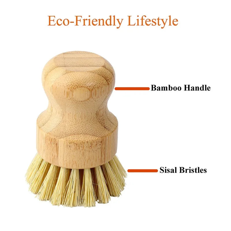 Bamboo Dish Scrub Brushes - Naturally Antimicrobial & Fully Compostable