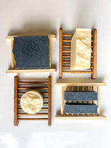 Sustainably Crafted Wooden Soap Dishes + Natural Fiber Pouches - 100% Hand-Finished