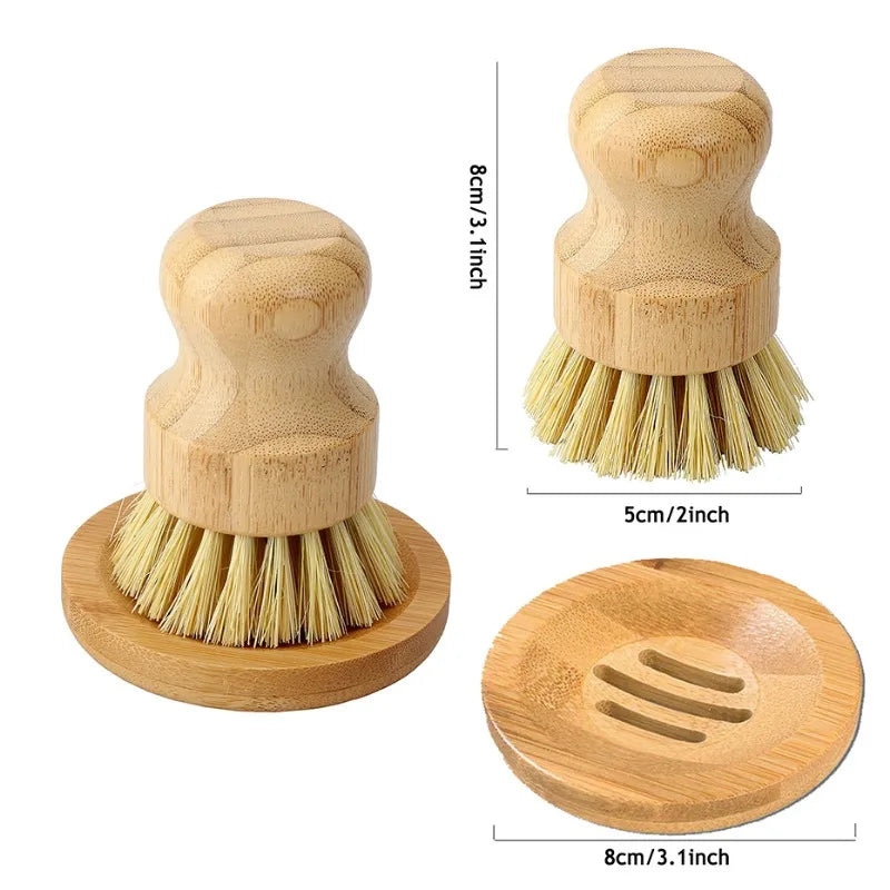 Bamboo Dish Scrub Brushes - Naturally Antimicrobial & Fully Compostable