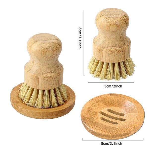 Bamboo Dish Scrub Brushes - Naturally Antimicrobial & Fully Compostable