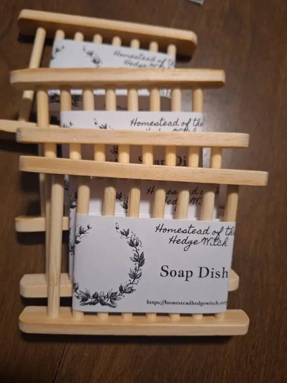 Sustainably Crafted Wooden Soap Dishes + Natural Fiber Pouches - 100% Hand-Finished