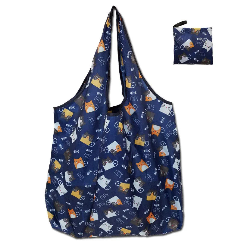 Foldable Reusable Bag (Washable Fabric) - Lightweight & Stylish