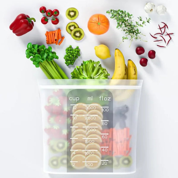 Premium Silicone Food Storage Bags - 100% BPA-Free