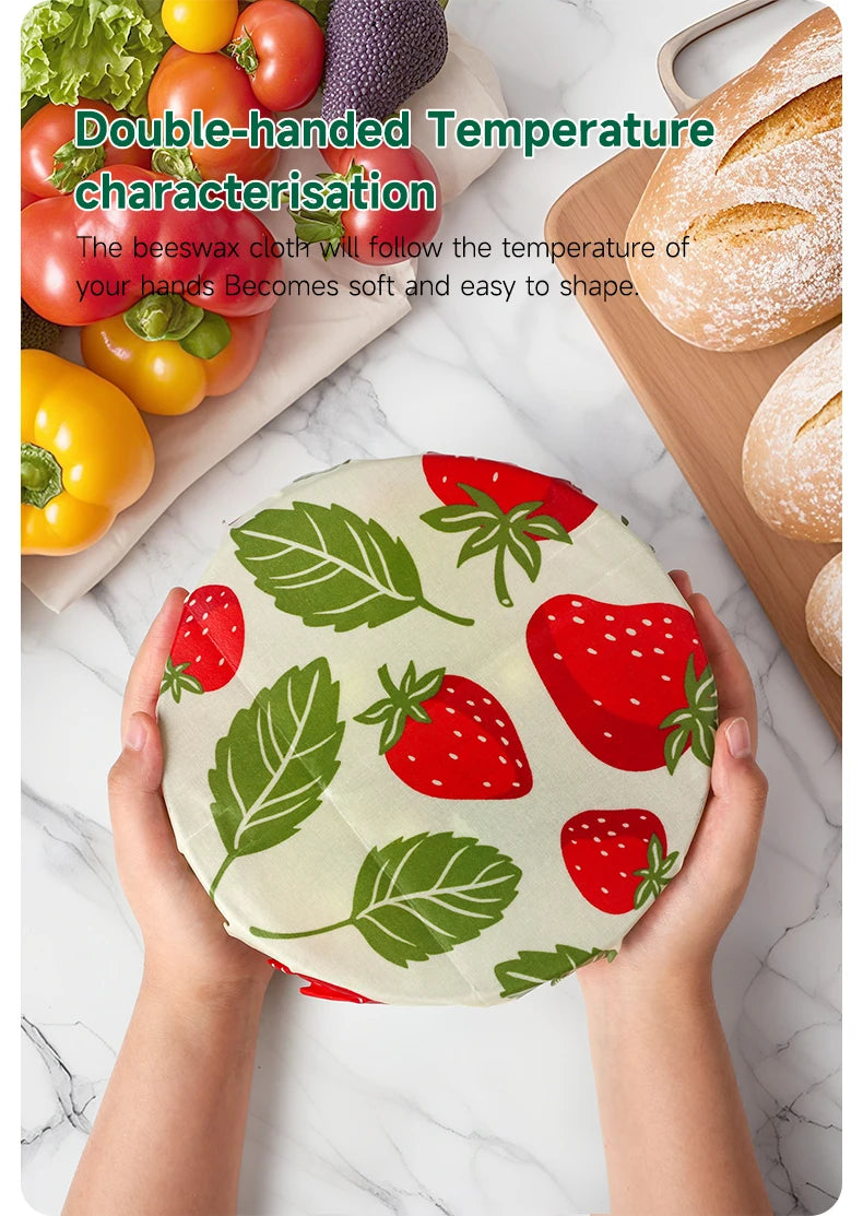 9x Natural Beeswax Wraps