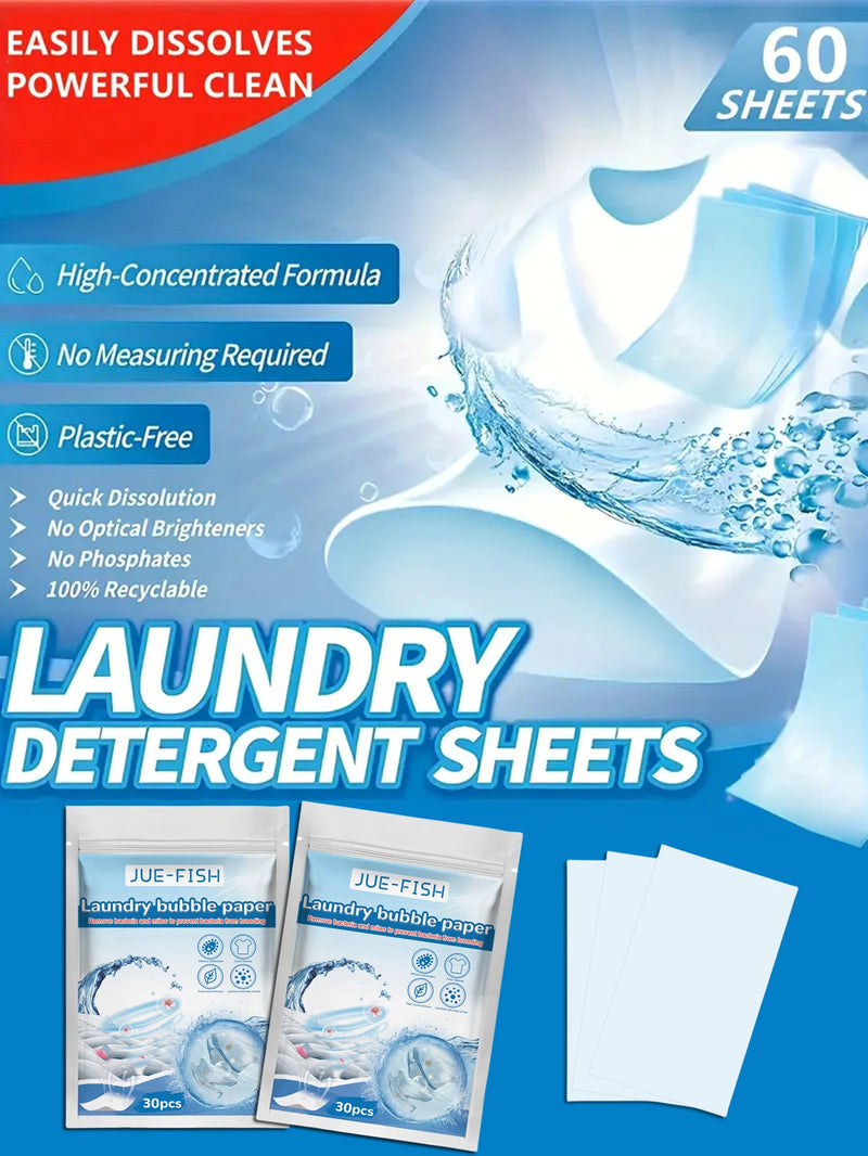 Biodegradable Eco-Conscious Plastic-Free Laundry Detergent Sheets