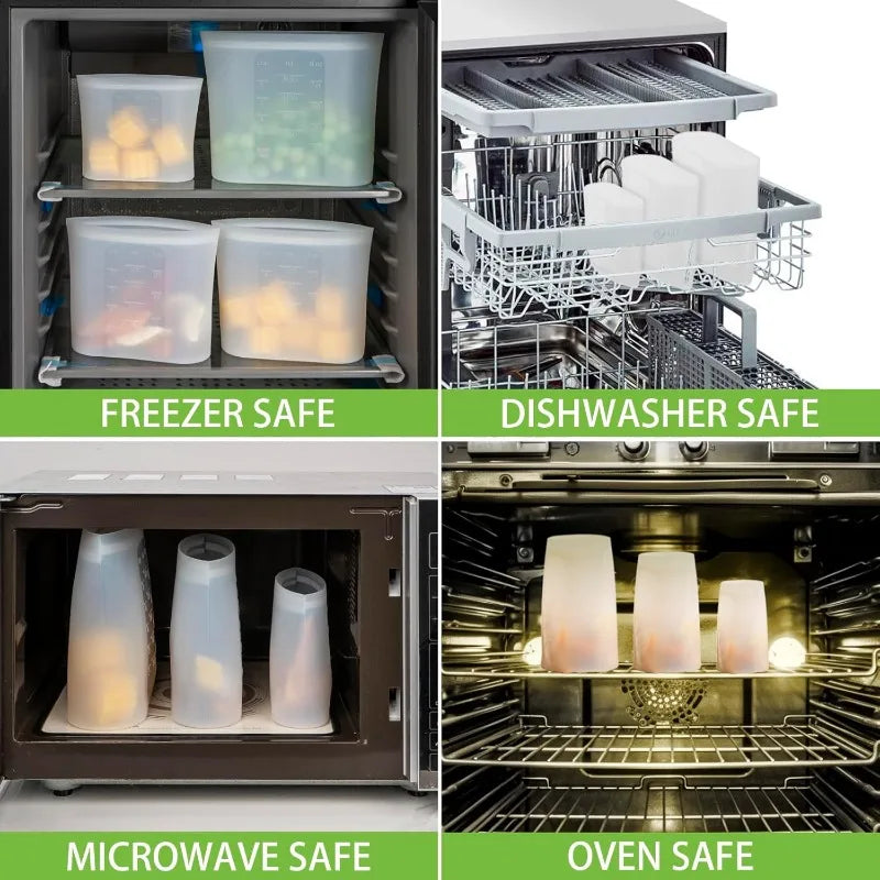 Premium Silicone Food Storage Bags - 100% BPA-Free