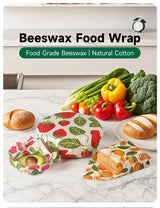 9x Natural Beeswax Wraps