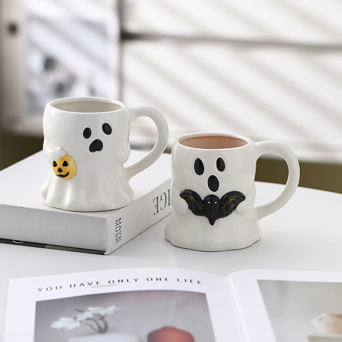 Charming Reusable Ceramic Mug (Halloween Aesthetic)