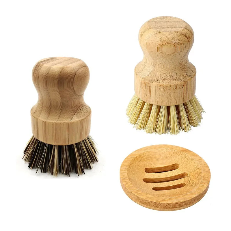 Bamboo Dish Scrub Brushes - Naturally Antimicrobial & Fully Compostable