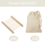 Sustainably Crafted Wooden Soap Dishes + Natural Fiber Pouches - 100% Hand-Finished